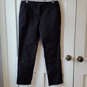 VALERIE BERTINELLI BLACK COTTON STRETCH CROPPED ANKLE PANTS SIZE 6